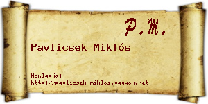 Pavlicsek Miklós névjegykártya