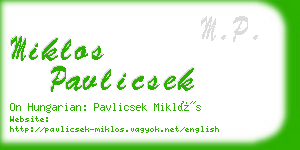 miklos pavlicsek business card